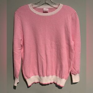 Luna Pink and White Knit Sweater
